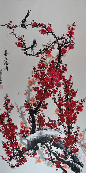倪宪振作品16《喜上梅梢》4尺 2012年